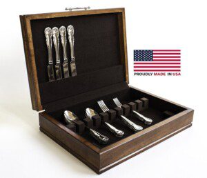 Traditions, Anti-Tarnish Lining Flatware Chest English Walnut