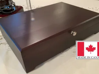 Canadian Woods 10-Slot Rack Flatware Chest Dark Mahogany