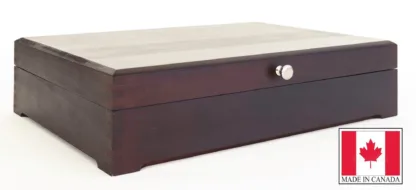 Canadian Woods 10-Slot Rack Flatware Chest Dark Mahogany