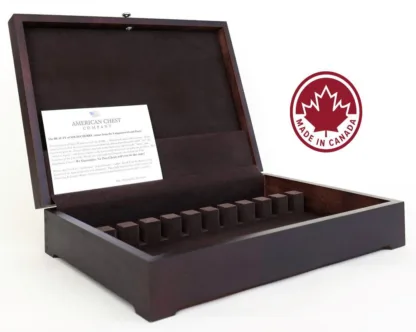Canadian Woods 10-Slot Rack Flatware Chest Dark Mahogany