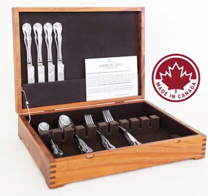 Canadian Woods 10-Slot Rack Flatware Chest Natural