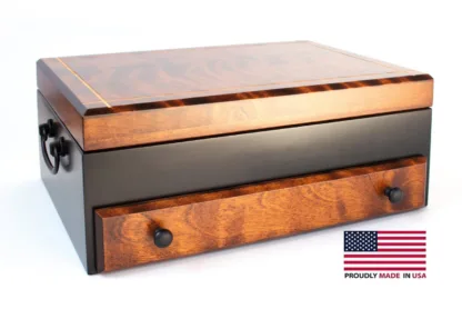 Exotic, Flaming Amish Birch, 1-Drawer Anti-Tarnish Lining Flatware Chest