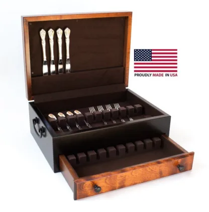 Exotic, Flaming Amish Birch, 1-Drawer Anti-Tarnish Lining Flatware Chest