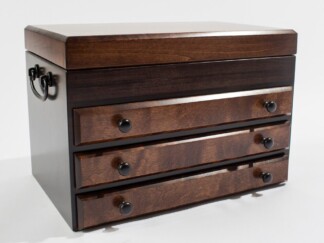 Exotic, Flaming Amish Birch, 3-Drawer Jewelry Chest