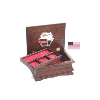 Little Lady, Lift-Out-Tray Star Mirror Jewelry Box Mahogany