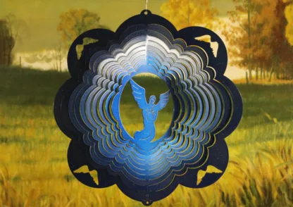 Dakota Steel Art 01552 12" Angel Wind Spinner - Blue Starlight