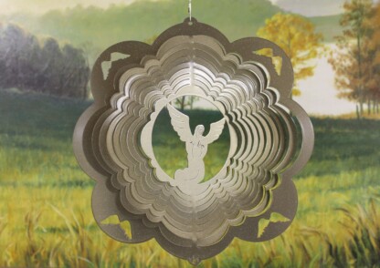 Dakota Steel Art 01553 12" Angel Wind Spinner - Brass Starlight