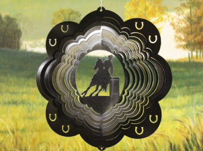 Dakota Steel Art 02451 12" Barrel Racer Wind Spinner - Black Starlight