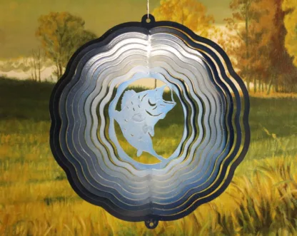 Dakota Steel Art 02752 12" Bass Wind Spinner - Blue Starlight