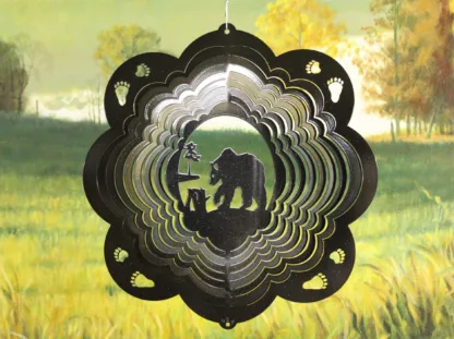Dakota Steel Art 03051 12" Bear Wind Spinner - Black Starlight