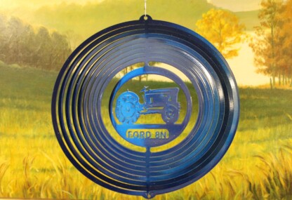 Dakota Steel Art 03352 12" Blue Tractor 8N Wind Spinner - Blue Starlight