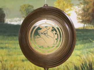 Dakota Steel Art 04255 12" Bull Dog Face Wind Spinner - Copper Starlight