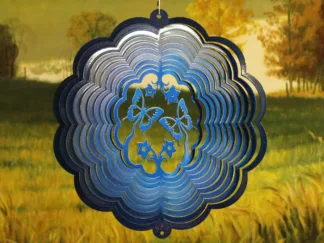Dakota Steel Art 04852 12" Butterfly 3D Wind Spinner - Blue Starlight