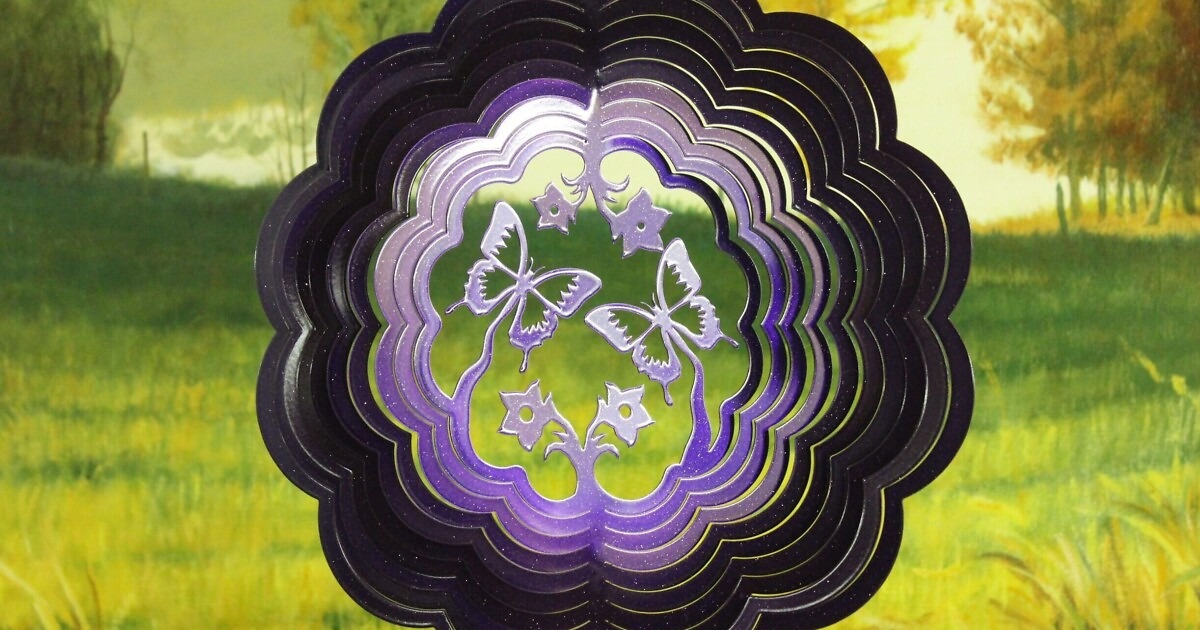 DSA 04859 12" Butterfly 3D Wind SpinnerPurple Starlight Made In The