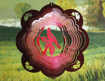 Dakota Steel Art 05761 12" Cardinal Wind Spinner - Red Starlight