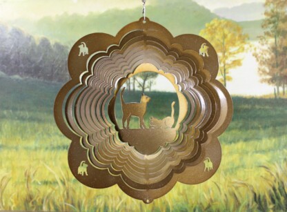 Dakota Steel Art 06355 12" Cat Wind Spinner - Copper Starlight