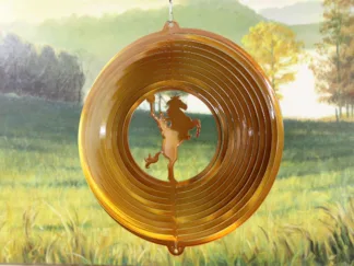 Dakota Steel Art 07205 12" Cowboy Wind Spinner - Copper Starlight