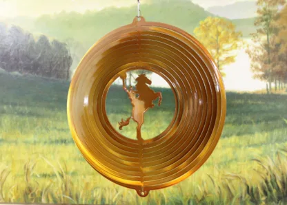 Dakota Steel Art 07205 12" Cowboy Wind Spinner - Copper Starlight