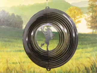 Dakota Steel Art 07251 12" Cowboy Wind Spinner - Black Starlight