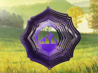 Dakota Steel Art 07809 12" Coyote Wind Spinner - Purple Starlight