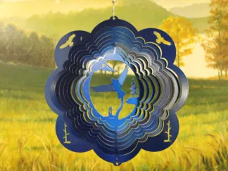 Dakota Steel Art 10252 12" Eagle 3D Wind Spinner - Blue Starlight