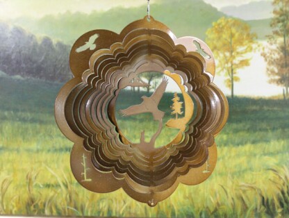 Dakota Steel Art 10255 12" Eagle 3D Wind Spinner - Copper Starlight