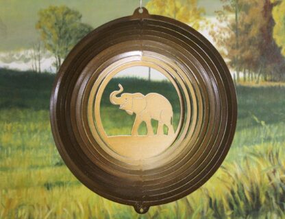 Dakota Steel Art 10855 12" Elephant Wind Spinner - Copper Starlight