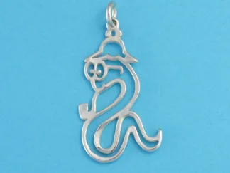 Microsculptures 0011 Book Worm Silver Charm