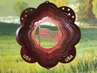 Dakota Steel Art 12961 12" Flag Wind Spinner - Red Starlight