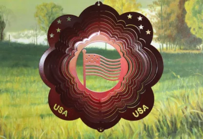 Dakota Steel Art 12961 12" Flag Wind Spinner - Red Starlight