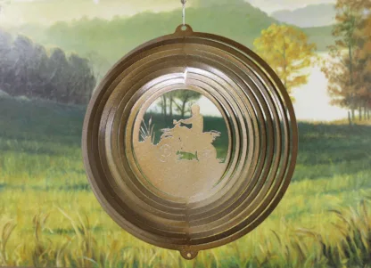Dakota Steel Art 13855 12" Four Wheeler Wind Spinner - Copper Starlight
