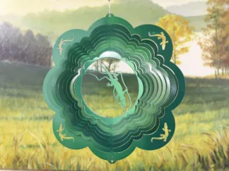 Dakota Steel Art 14356 12" Gator in Florida Wind Spinner - Green Starlight