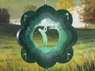 Dakota Steel Art 14756 12" Golf Man Wind Spinner - Green Starlight