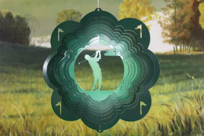 Dakota Steel Art 14756 12" Golf Man Wind Spinner - Green Starlight
