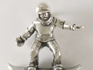 Microsculptures 1515 Snowboarder Silver Pendant