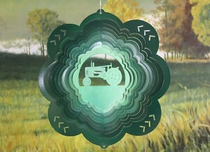 Dakota Steel Art 15356 12" Green Tractor Wind Spinner - Green Starlight