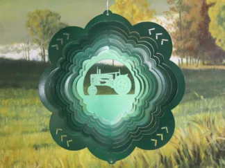 Dakota Steel Art 15356 12" Green Tractor Wind Spinner - Green Starlight