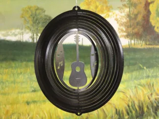 Dakota Steel Art 15951 12" Guitar Wind Spinner - Black Starlight