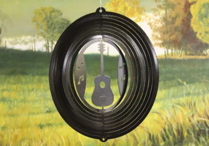 Dakota Steel Art 15951 12" Guitar Wind Spinner - Black Starlight