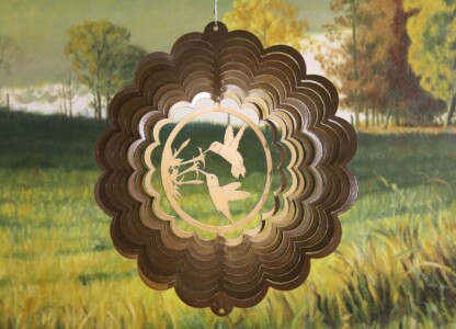 Dakota Steel Art 17755 12" Hummingbird Double Wind Spinner - Copper Starlight