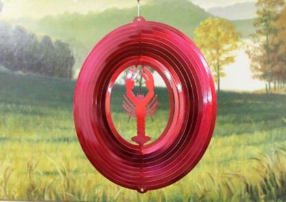 Dakota Steel Art 20111 12" Lobster Wind Spinner - Red