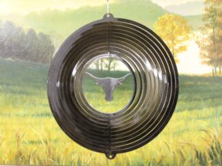 Dakota Steel Art 20451 12" Longhorn Wind Spinner - Black Starlight