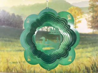 Dakota Steel Art 21006 12" Loon Wind Spinner - Green Starlight