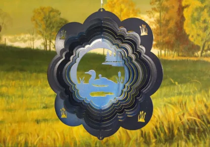 Dakota Steel Art 21052 12" Loon Wind Spinner - Blue Starlight