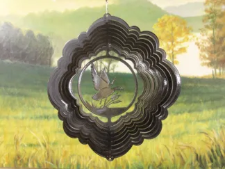 Dakota Steel Art 21601 12" Mallard Wind Spinner - Black Starlight