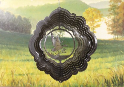 Dakota Steel Art 21601 12" Mallard Wind Spinner - Black Starlight