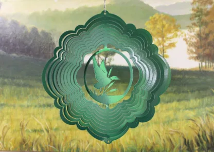 Dakota Steel Art 21656 12" Mallard Wind Spinner - Green Starlight