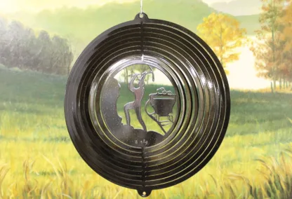 Dakota Steel Art 23251 12" Miner Wind Spinner - Black Starlight
