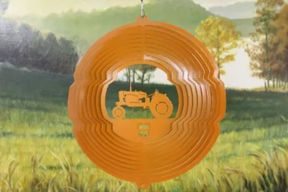 Dakota Steel Art 24358 12" Tractor WD-45 Wind Spinner - Orange Starlight
