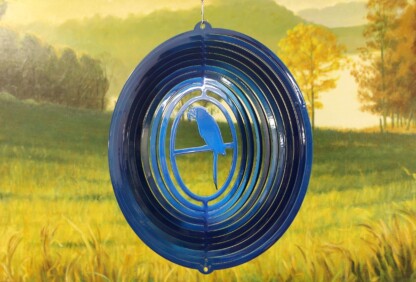 Dakota Steel Art 25202 12" Parrot Wind Spinner - Blue